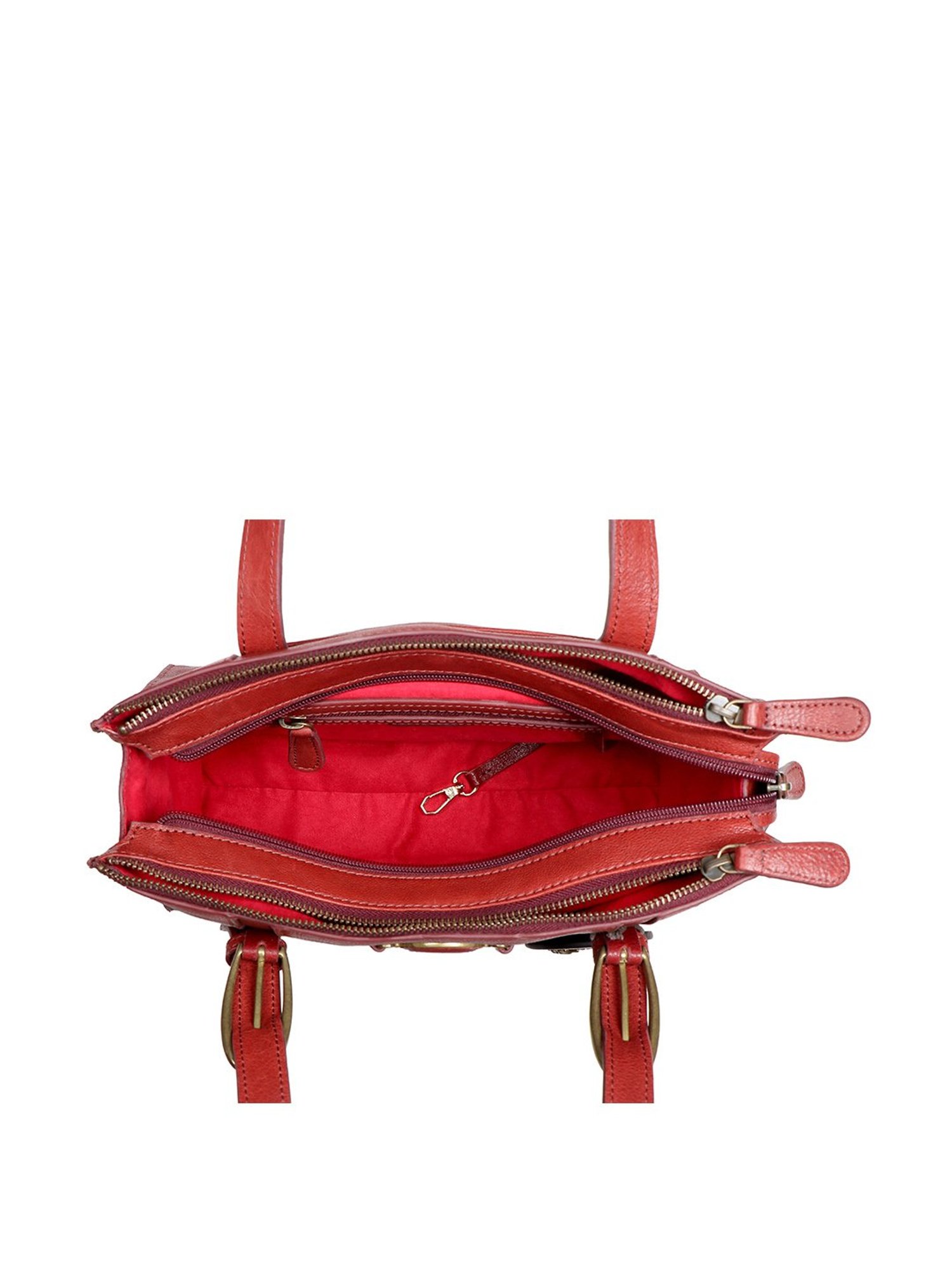 Hidesign Rockstar Metal Red Solid Medium Shoulder Handbag