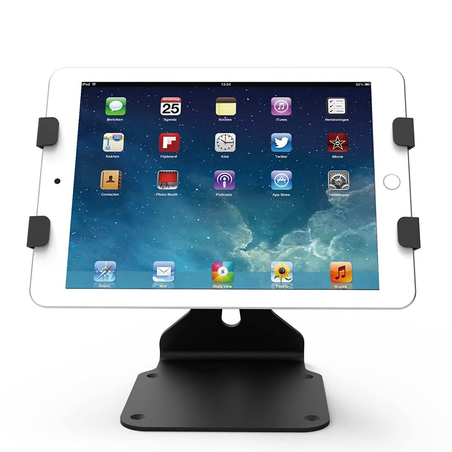 Swivel iPad Holder Stand for 10.2 iPad 7th, iPad 5th/ 6th, iPad Mini, iPad Air, iPad Pro 9.7/12.9/10.5, Tablets (6.69-10 inch), Key Lock, Black, BSC401B - Beelta