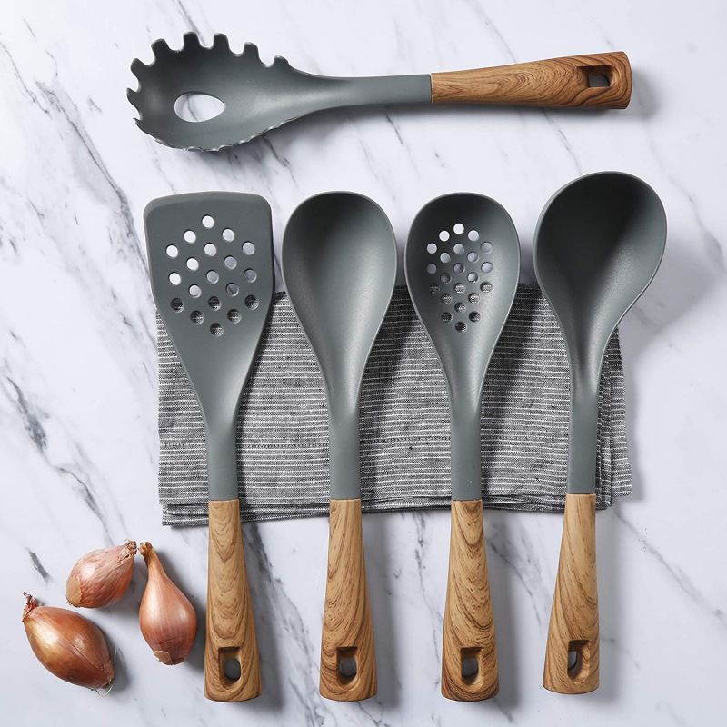 Oster Everwood 5 pc Nylon Tools Set, 5-Piece, Grey/Wood