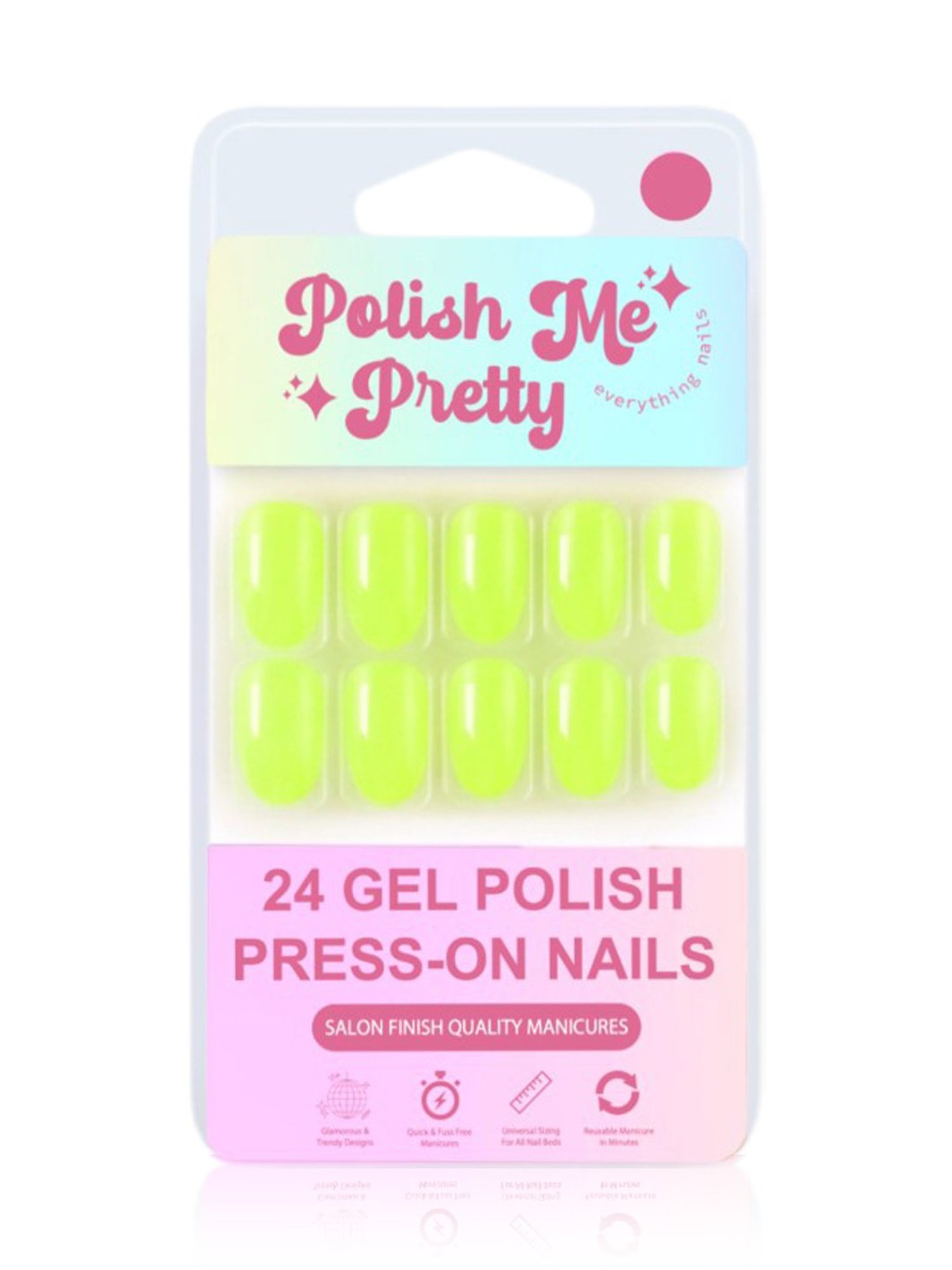 Polish Me Pretty Gel Polish Press-On Nails Titanium - Set of 24