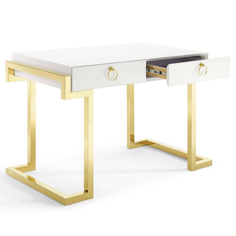 Ring Office Desk Gold/White - Modway