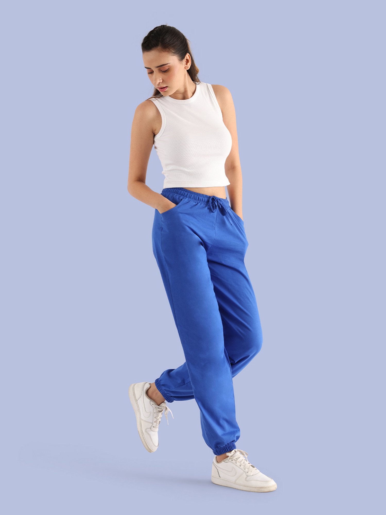 Nite Flite Blue Regular Fit Mid Rise Joggers