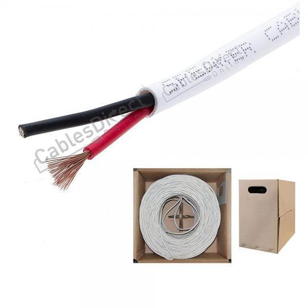 Cables Direct Online 500ft White Speaker Cable 14 AWG Wire Cl2 in Wall Bulk 14/2 Gauge 2 Conductor Audio