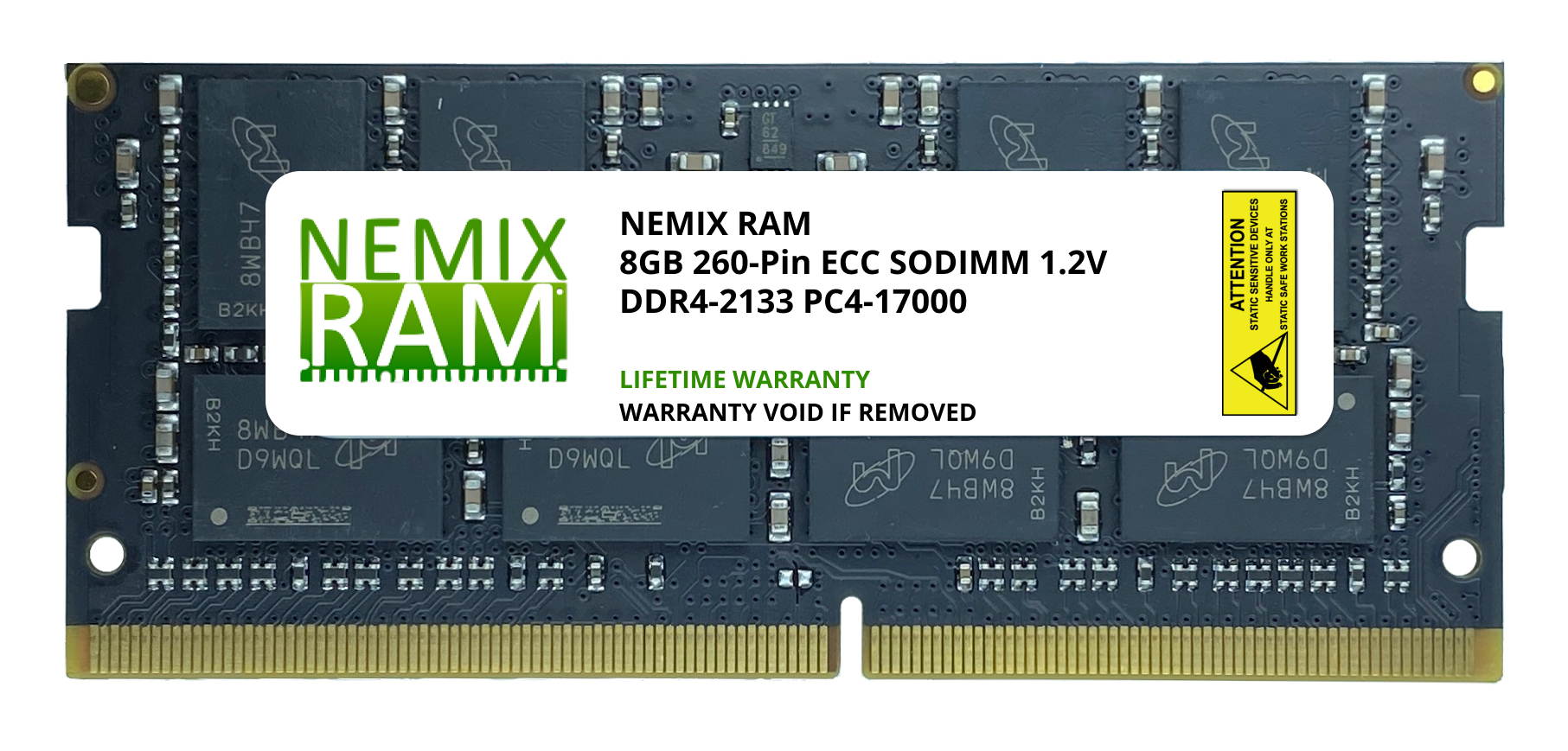 8GB DDR4-2133 PC4-17000 ECC SODIMM 2Rx8 Memory by NEMIX RAM