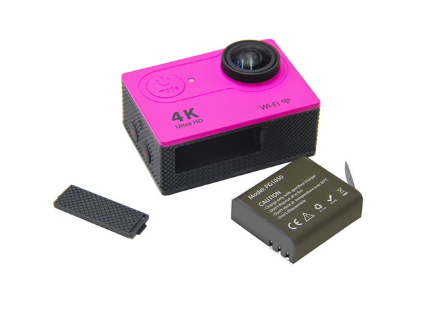 New Action Sports Mini Camera Ultra HD 4K WiFi Camcorder 1080P/60fps 2inch LCD 170 Degrees Helmet Cam 50M Waterproof Biker Video Camera Rose Red Color