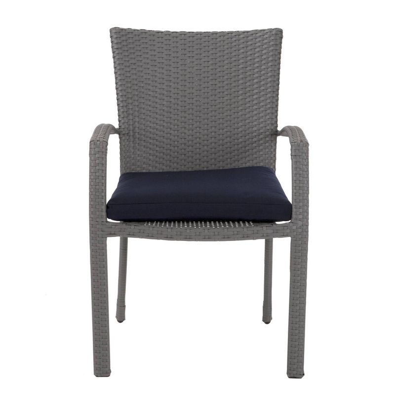 6pk Lakewood Ranch Steel and Wicker Patio Dining Chairs Gray/Blue - Room & Joy