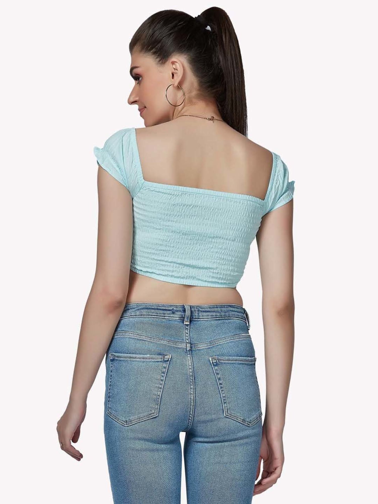 VASTRADO Blue Crop Top
