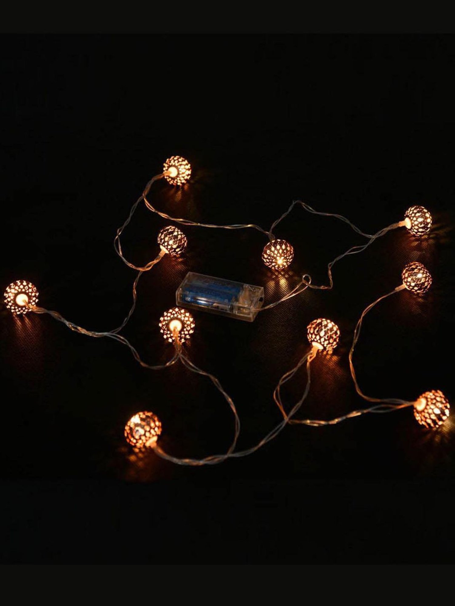 @home Brown Plastic 10-In-1 Festiva Sphere String Light