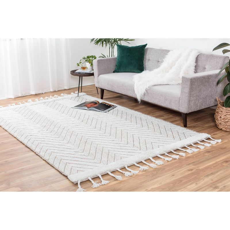 5'x8' Spinneret Area Rug Ivory & Natural - Anji Mountain