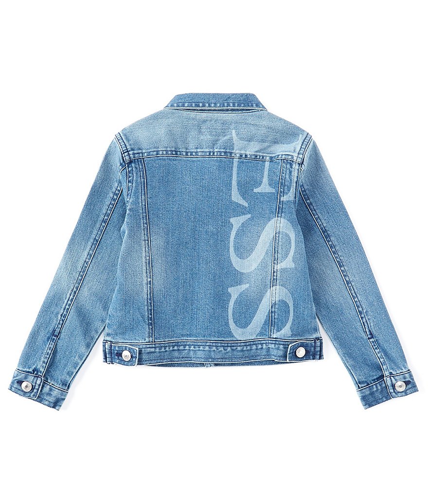 Guess Little Girls 2T-7 Wraparound Guess Logo Denim Jacket