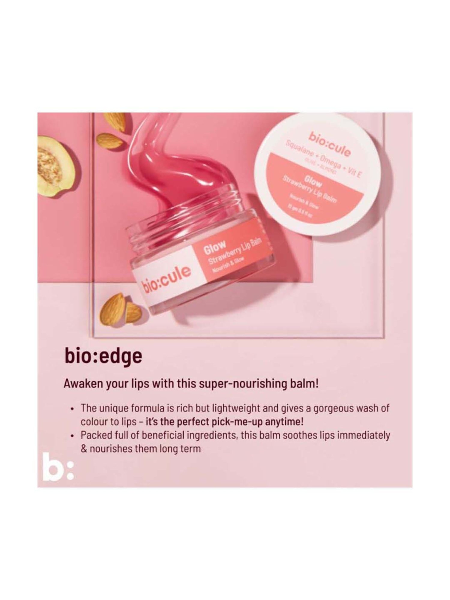 Biocule Vitamin E Olive + Almond Glow Lip Balm - 12 gm