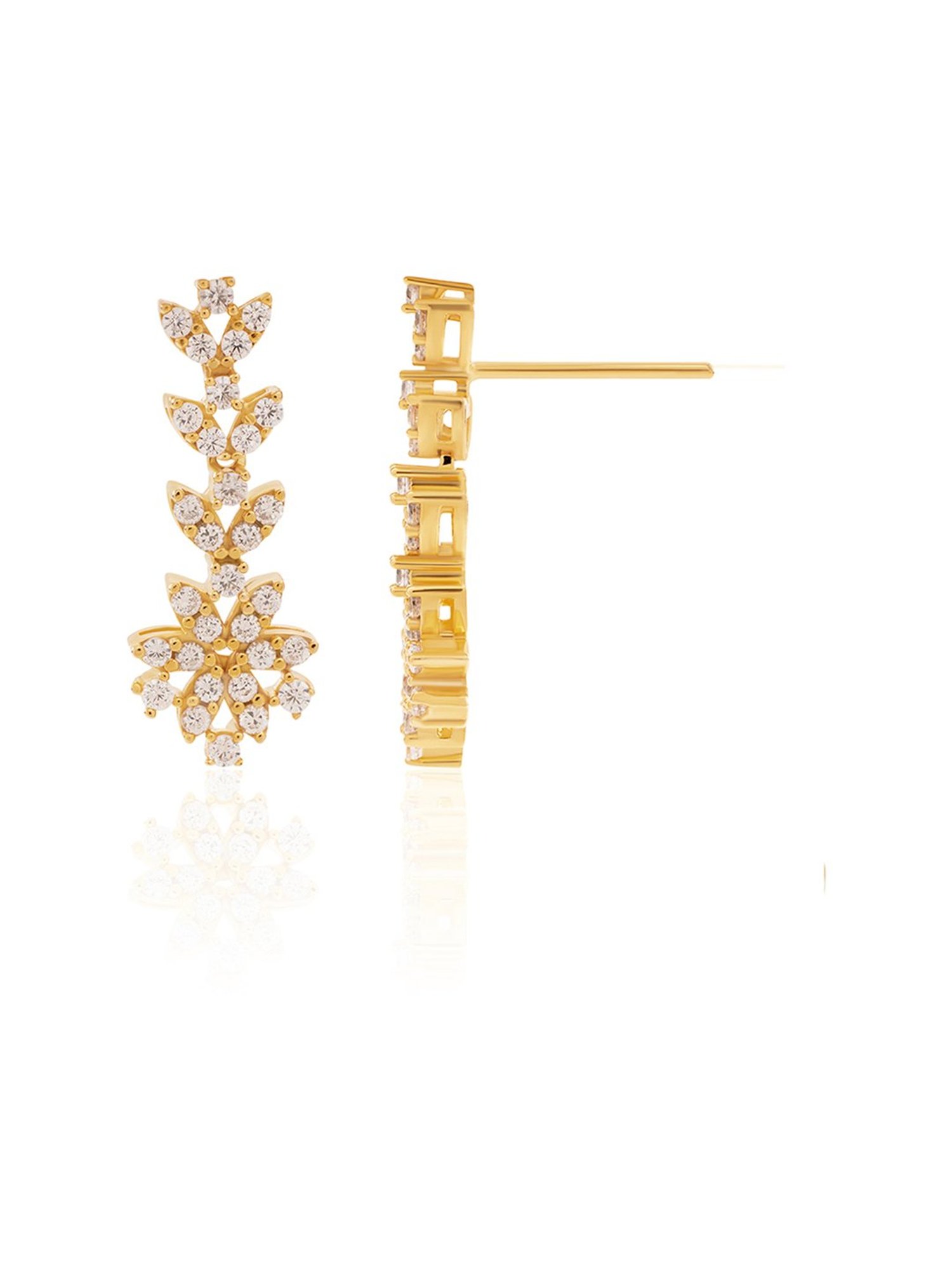 March by FableStreet 92.5 Sterling Silver Zircon Drop Earrings for Women