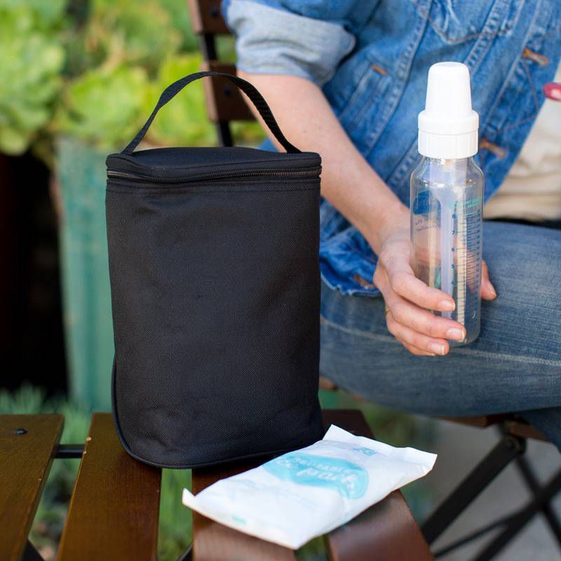 JL Childress Two Cool Double Bottle Bag with Ice Pack - Black 24qt