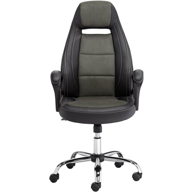 Mesh Sled Base Side Reception Chair with Flip Up Arms Black - Riverstone Furniture