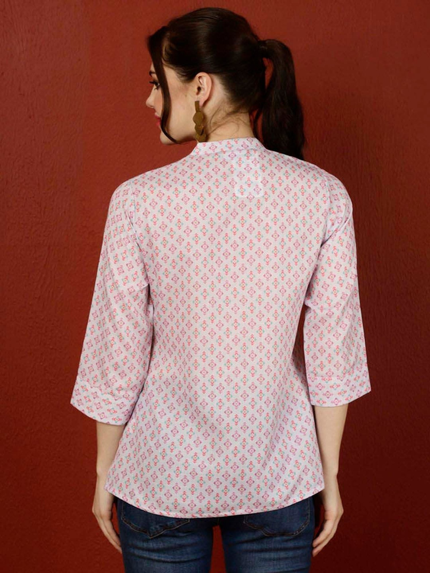 Jaipur Kurti Pink Printed Tunic