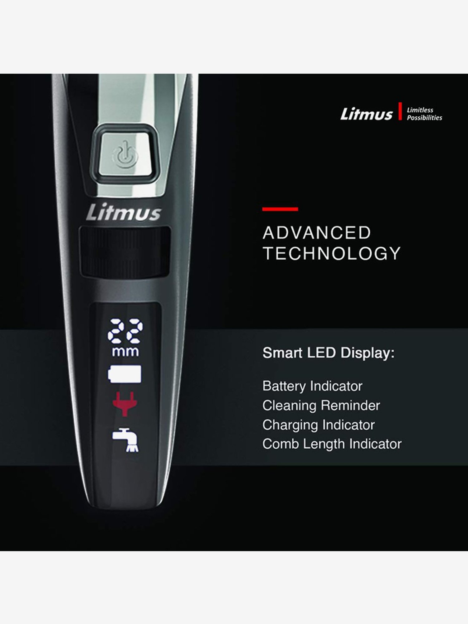 Litmus Stubble Pro DT1100 Cordless Trimmer For Men (Metalic Grey,UV Chrome)