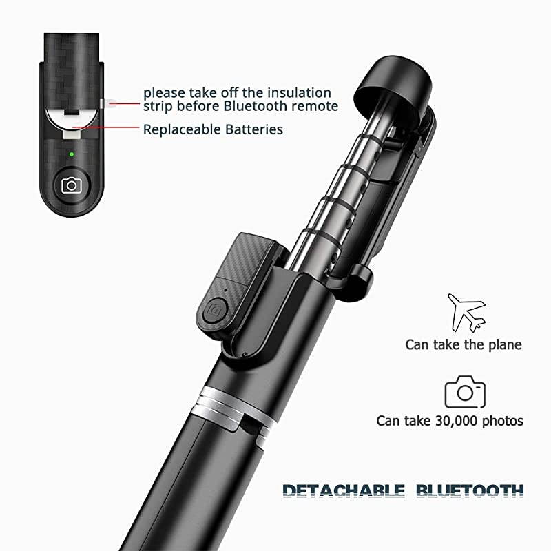 Selfie Stick Tripod Bluetooth Selfie Stick  Mini Pocket Selfie Stick Scalable Integrated Design with Wireless Remote Control for iPhone Xs MAXXRXSX 88 Plus 77 Plus 6s 6 Ga