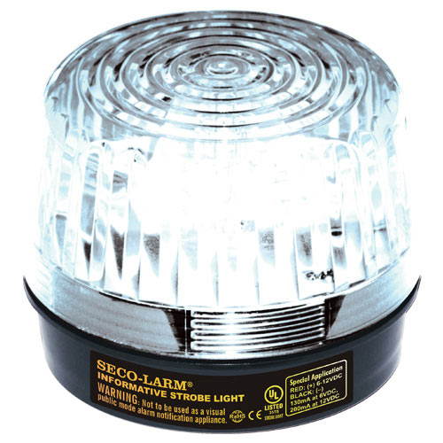 Seco-Larm Enforcer LED Strobe Light with Built-In Programmable Siren, Clear (SL-1301-SAQ/C)