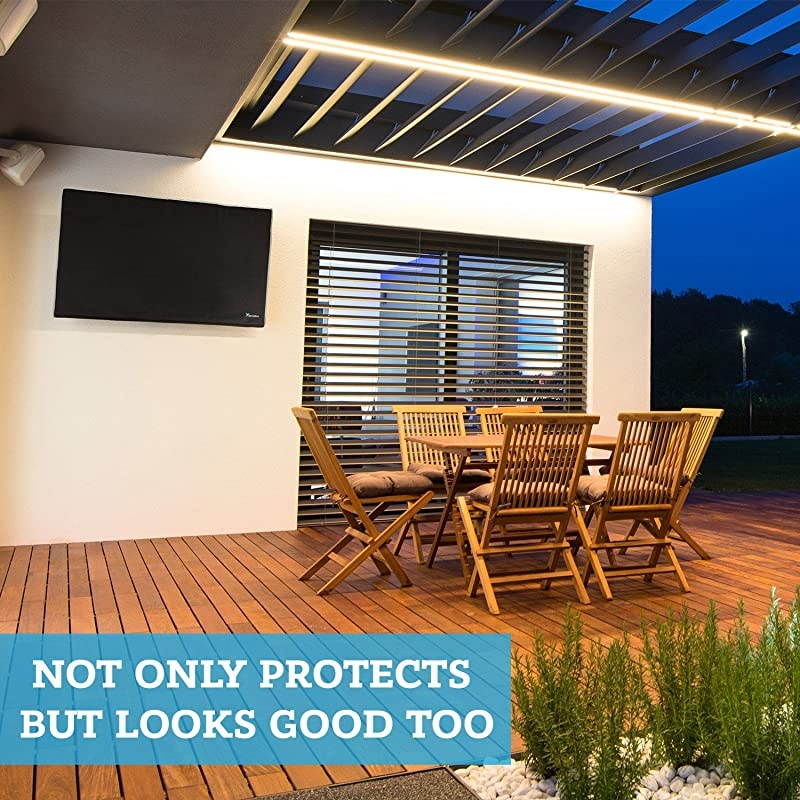 TV Cover 60-65 inch - Weatherproof Protector for Flat TVs with Bottom Seal, 600D Waterproof Material. Extend Your TV Life.