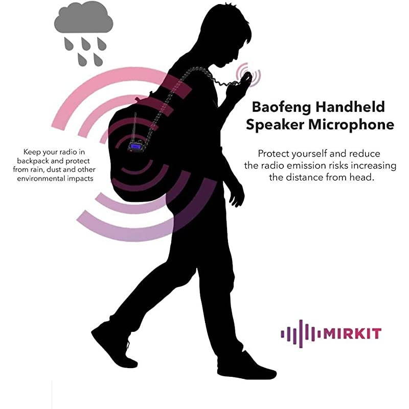 Baofeng Handheld Speaker Microphone for FRS 2 Way Radio, Remote Shoulder Mic, Compatible with Long Range Walkie Talkie, Reinforced Cable, Noise Reduction, Spring Clip,  Edition USA Warranty