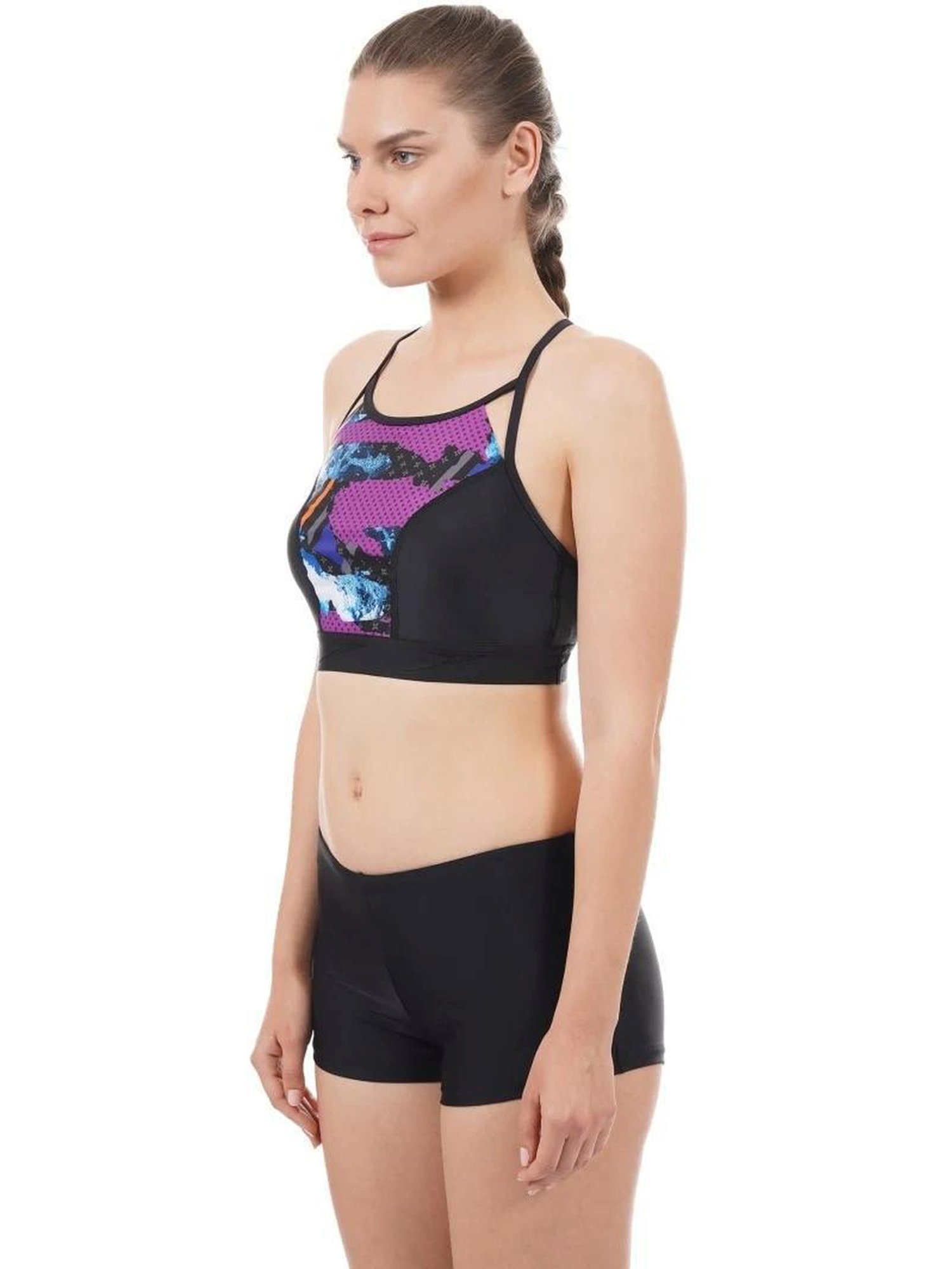 Speedo Black Printed Swimwear Top