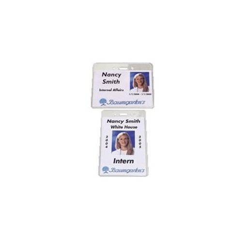 Baumgartens Govt Badge Holder,Vinyl,Vertical,2-5/8"x3-7/8",50/PK,CL 67880