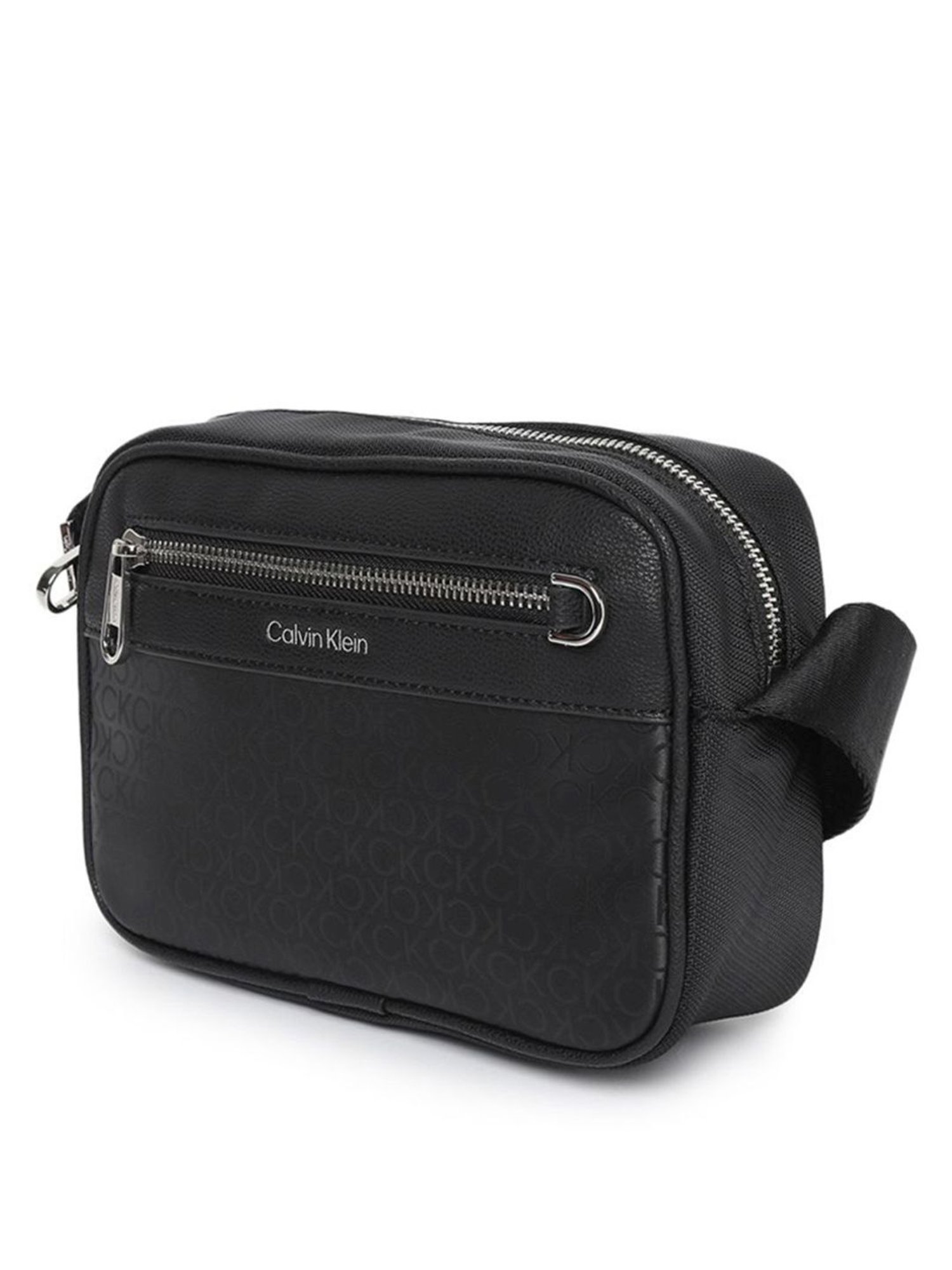 Calvin Klein Jeans Mono Black Logo Medium Cross Body Bag