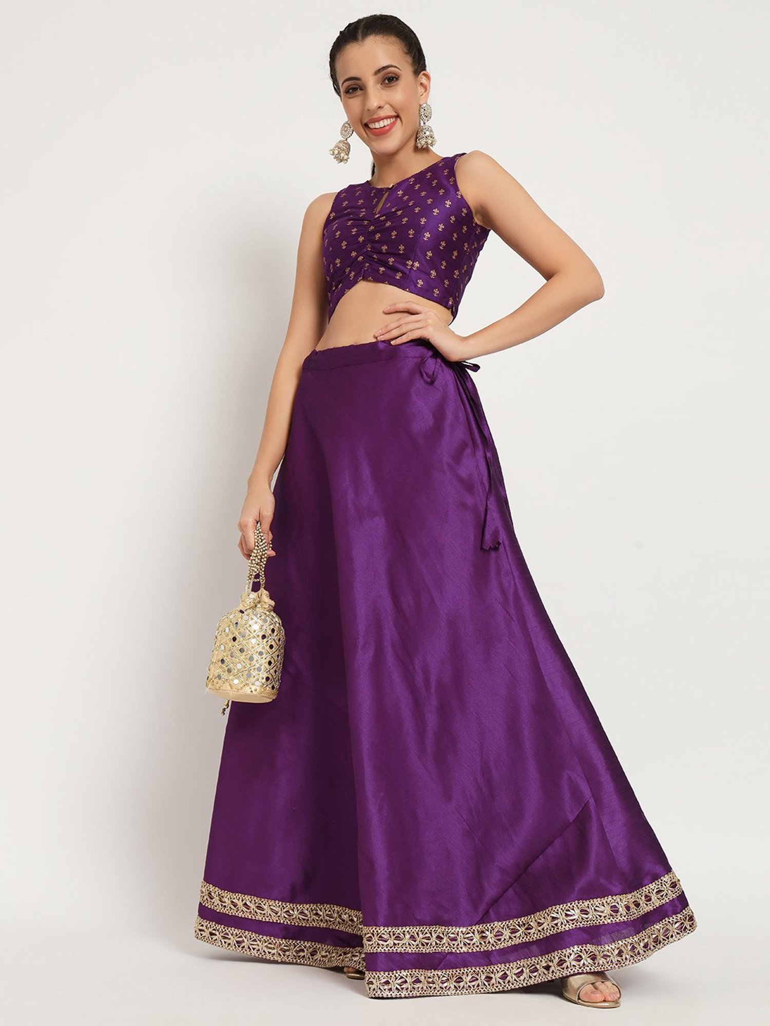 studiorasa Purple Dupion Skirt