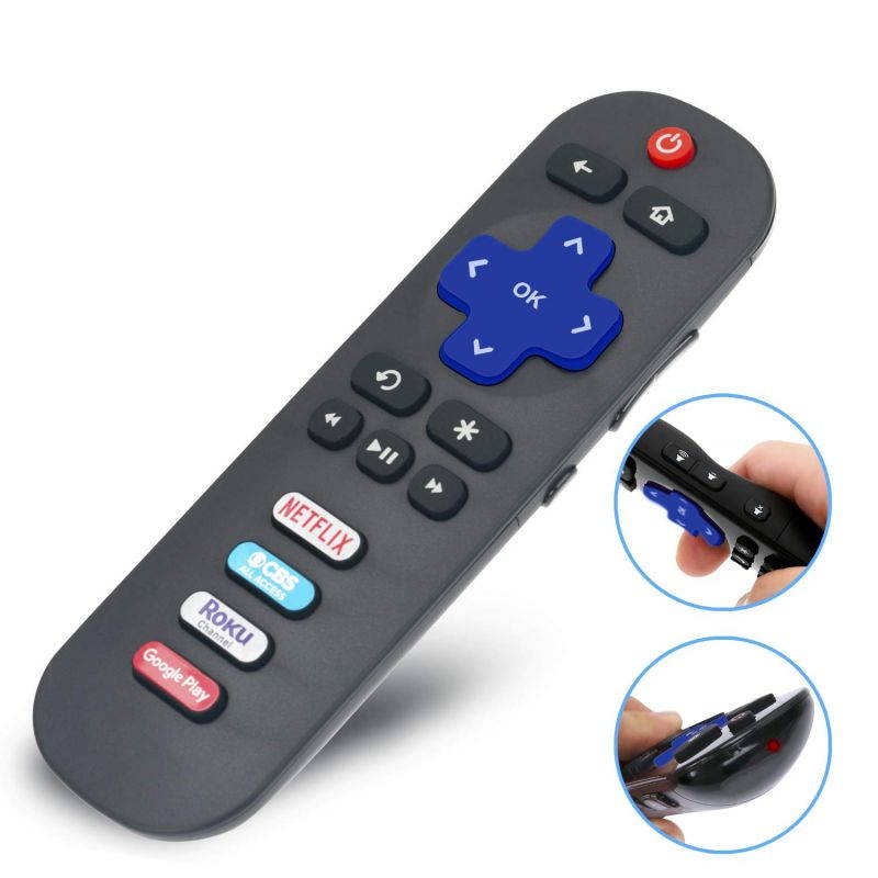 New TRC280J Remote Control fit for TCL ROKU TV 40FS3750 40FS3800 40FS3850 48FS3700 48FS3750 50FS3800 50FS3850 55FS3700 55FS3750 with 4 Short App Keys Netflix/CBS All Access/Roku Channel/Google Play