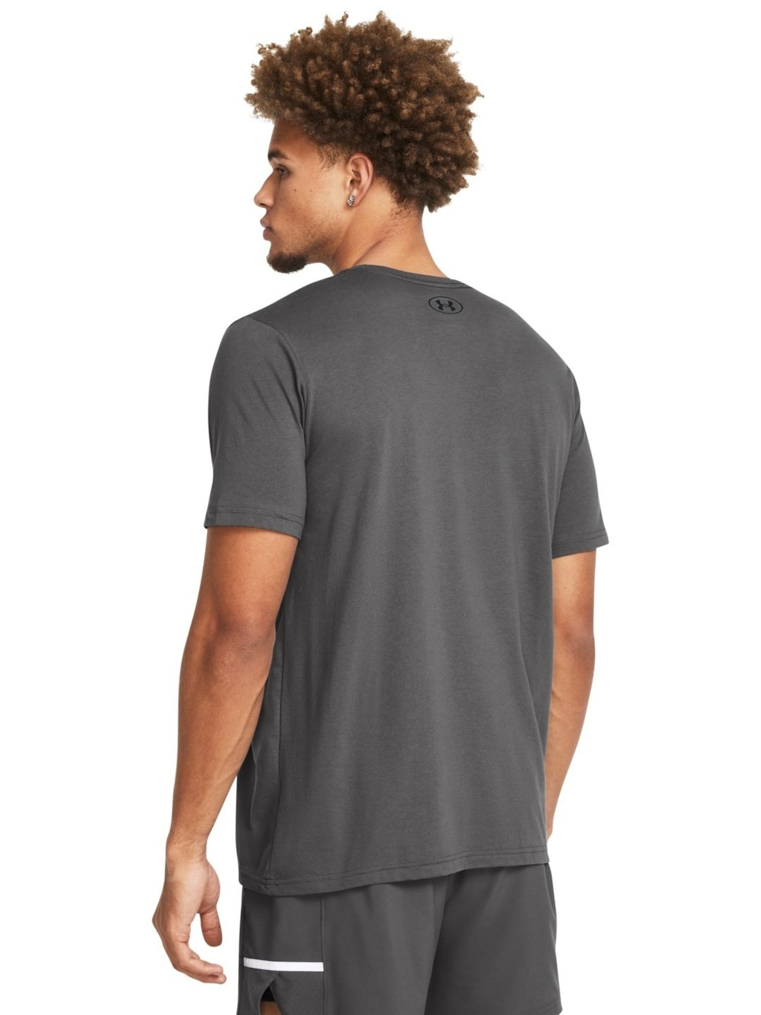 Under Armour Grey Cotton Slim Fit Printed T-Shirt