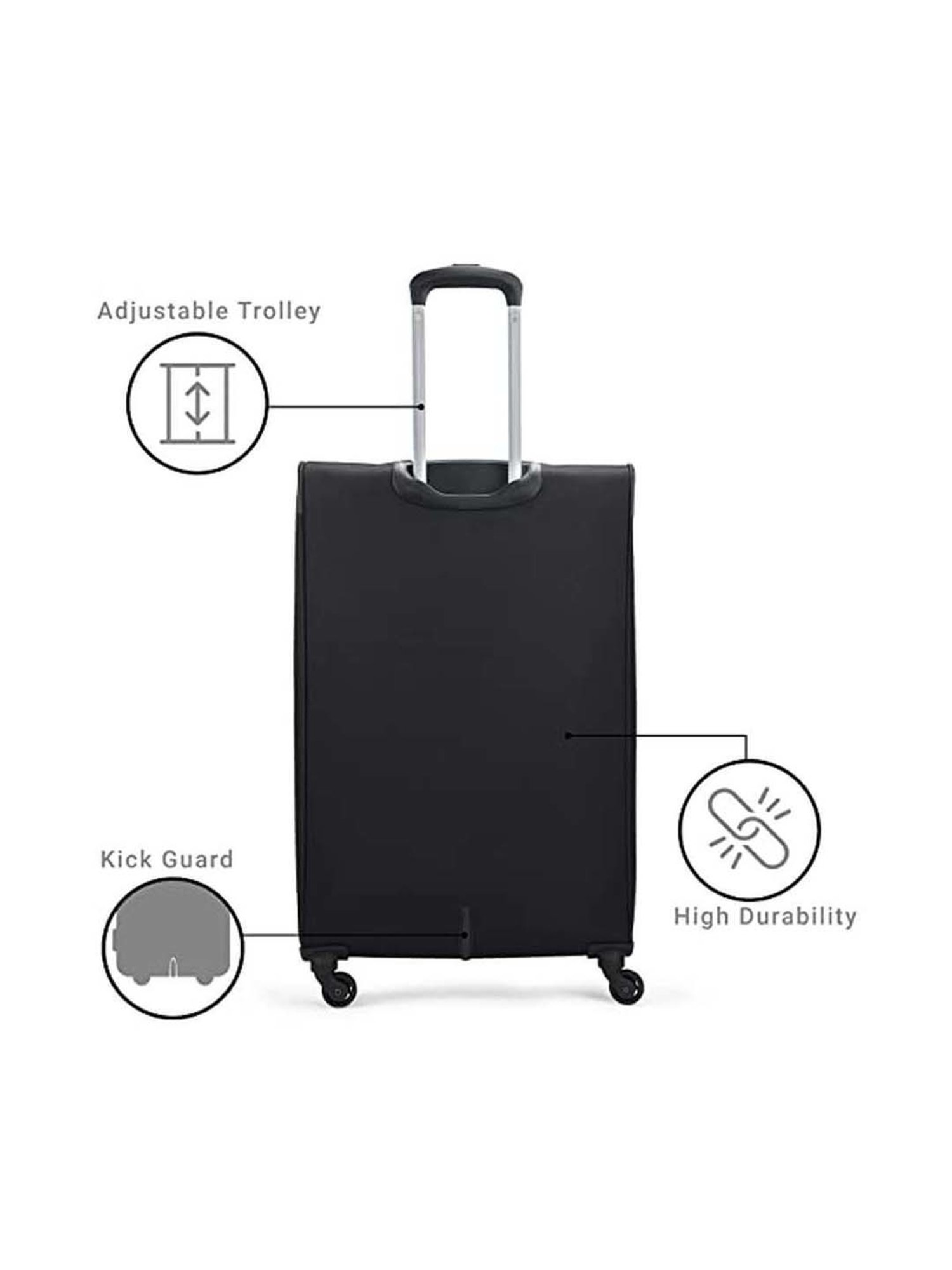 Aristocrat Commander Black Solid Soft Large Trolley Bag - 36 cm