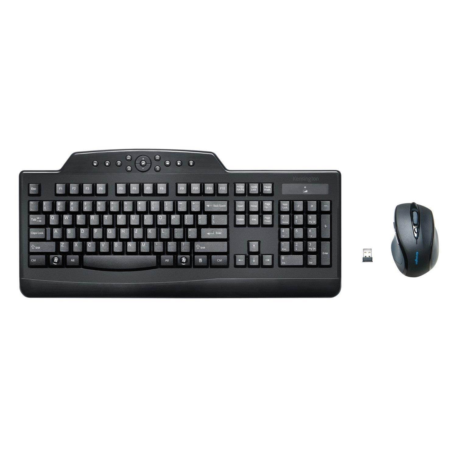 Kensington Pro Fit Wireless Media Desktop Set with Keyboard and Mouse (K72408US)