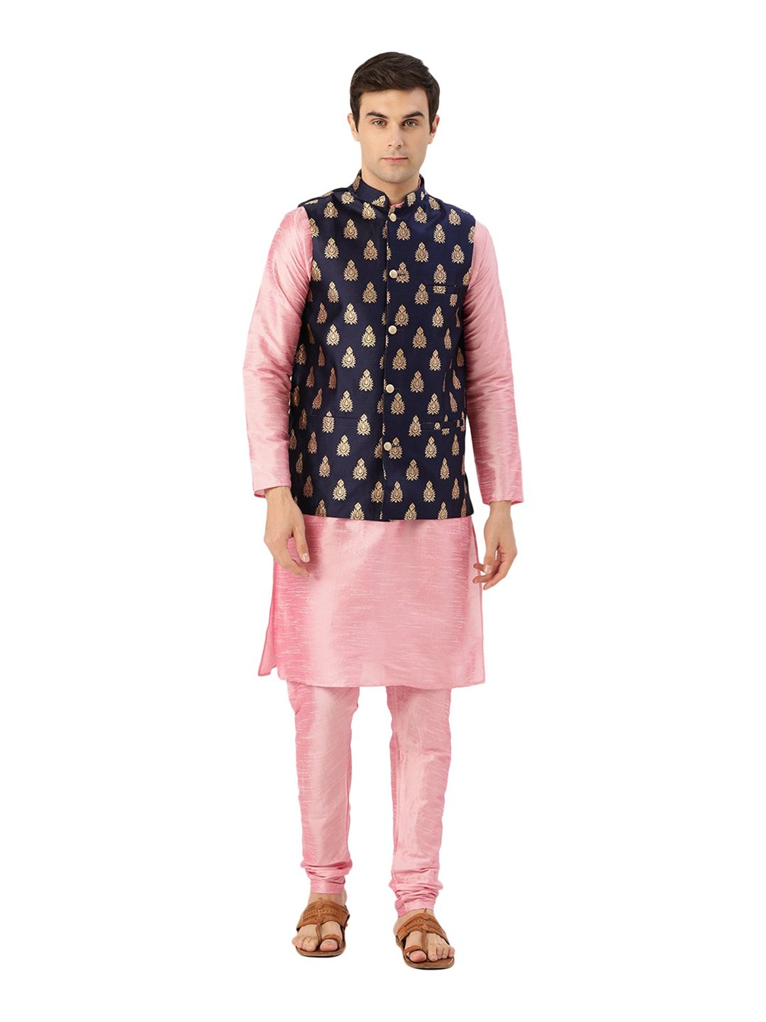 Sojanya Pink & Navy Printed Suit