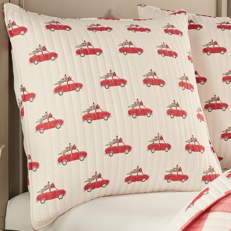 Road Trip  Cars Euro Sham Set of 2 Red - Levtex Home