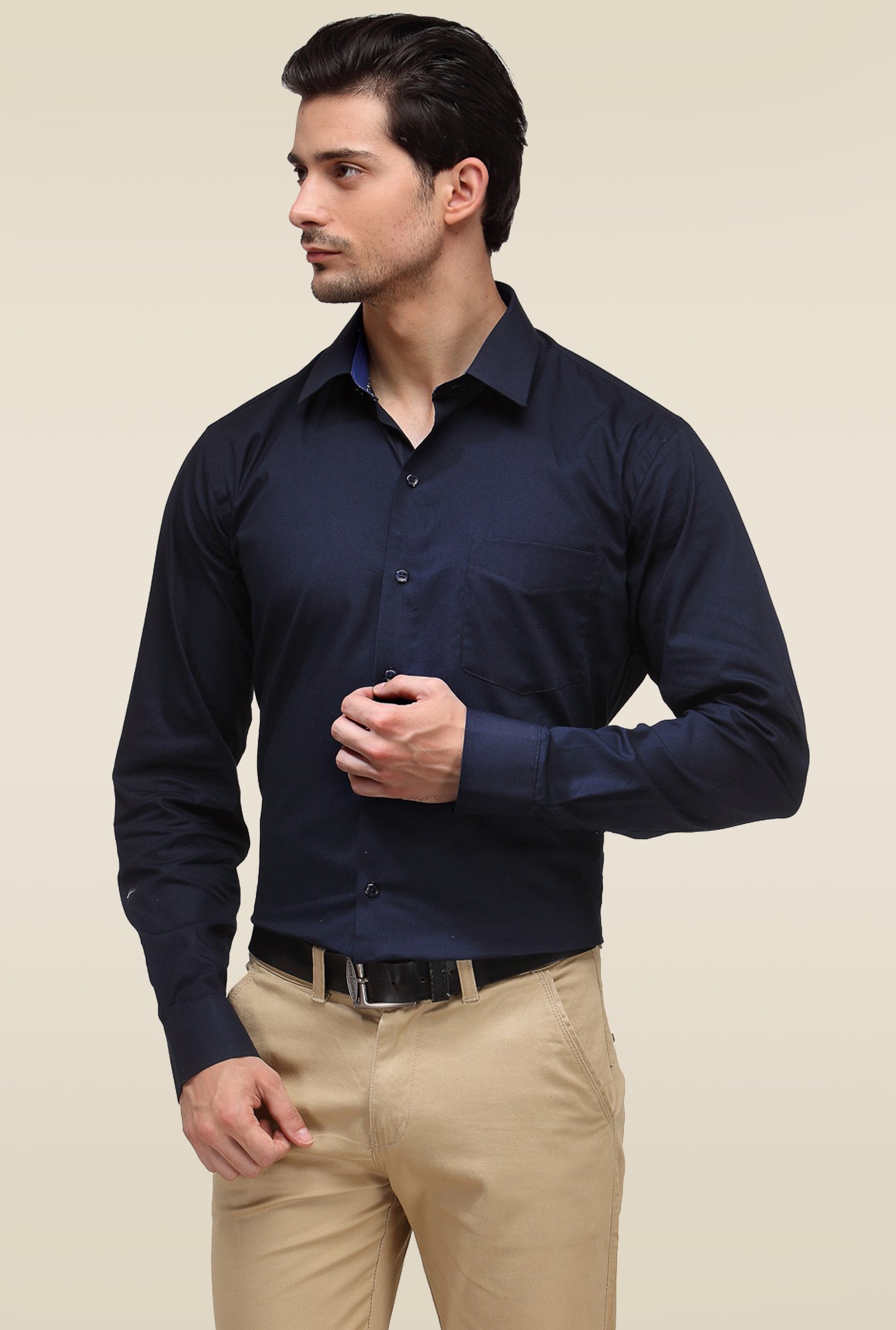 Hancock Navy Slim Fit Shirt