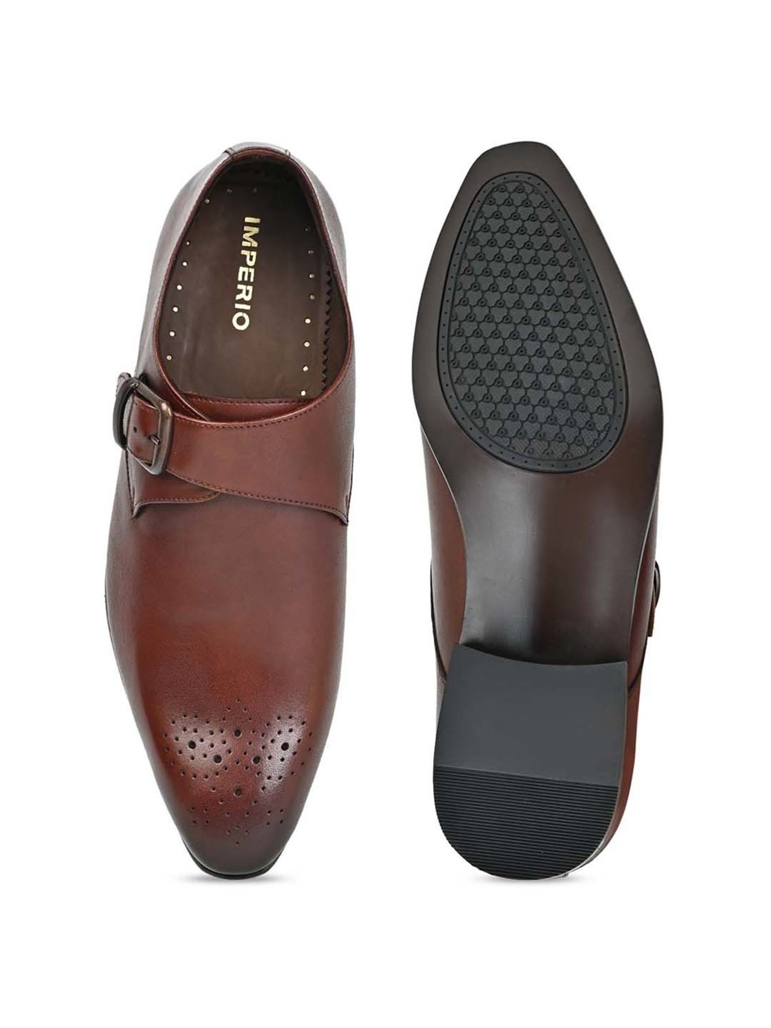 Imperio by Regal Men's Tan Monk Shoes