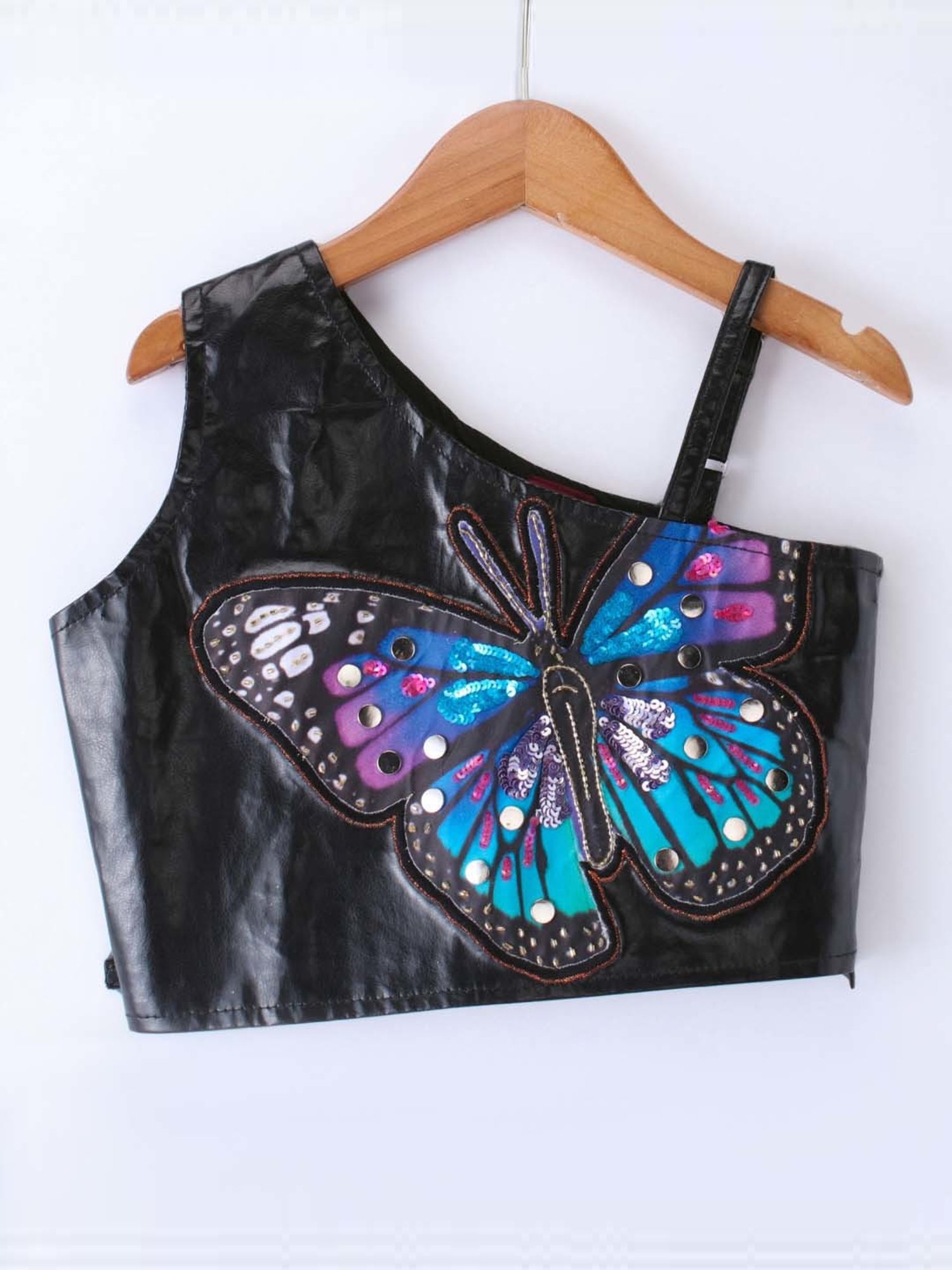 TWISHA Kids Black & Blue Embroidered Top Set