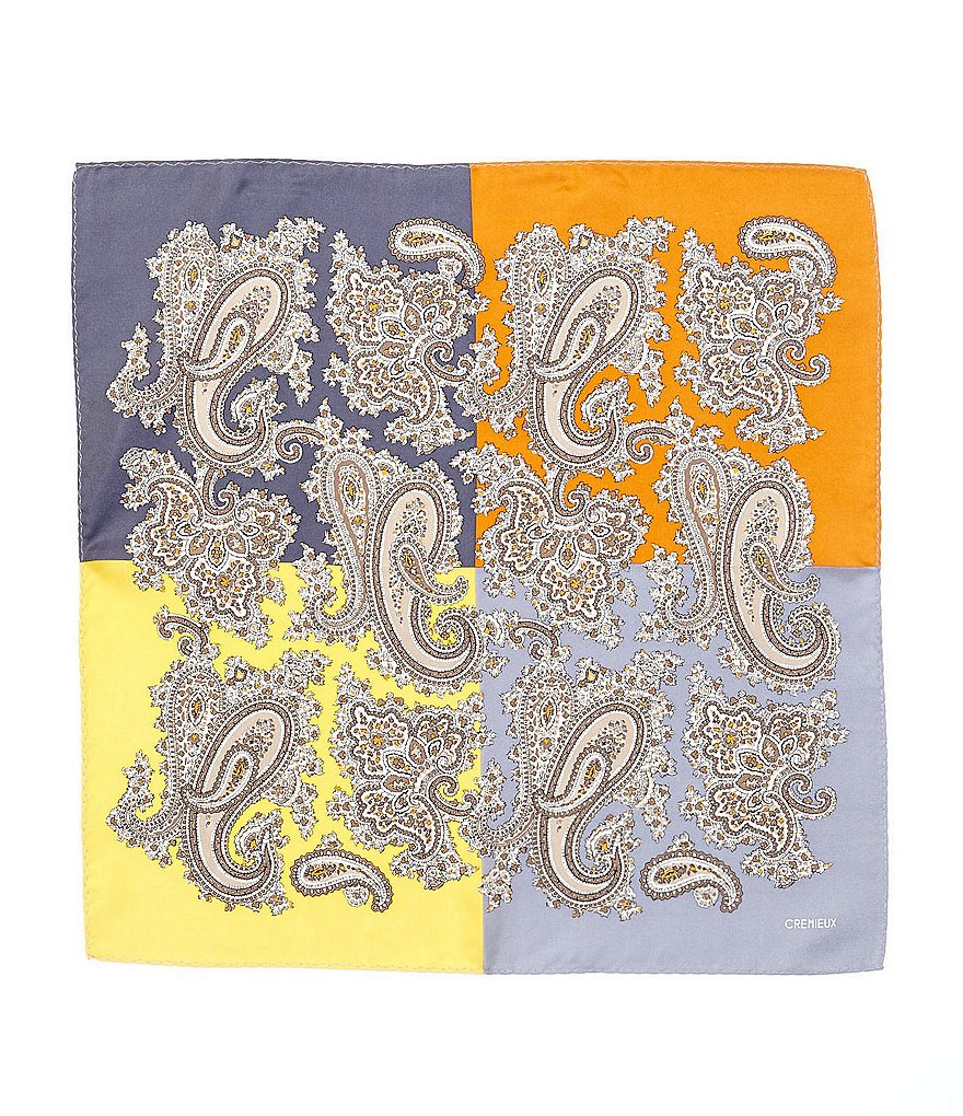 Cremieux Locarno Paisley Silk Pocket Square
