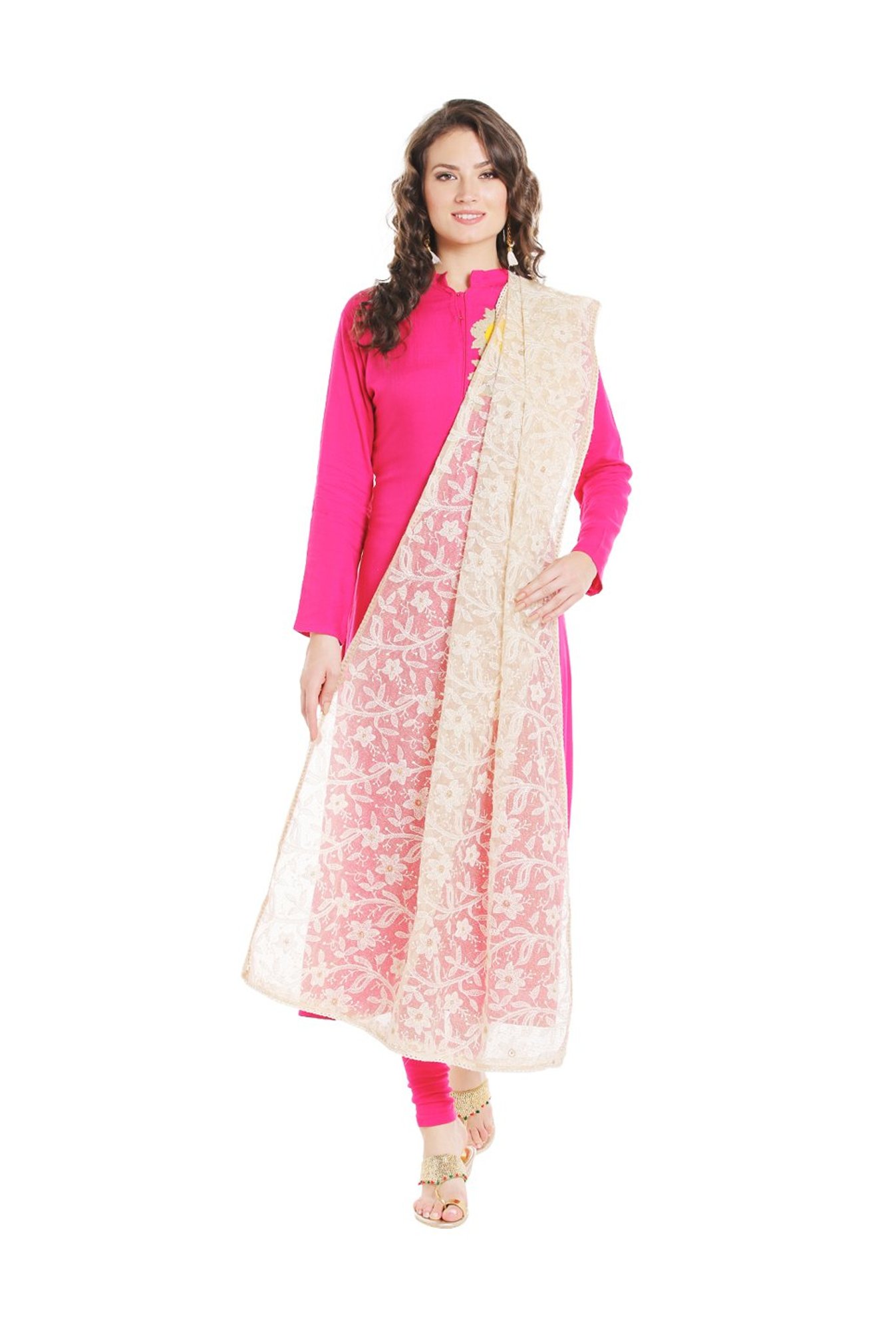 Dupatta Bazaar Ivory Cotton Dupatta