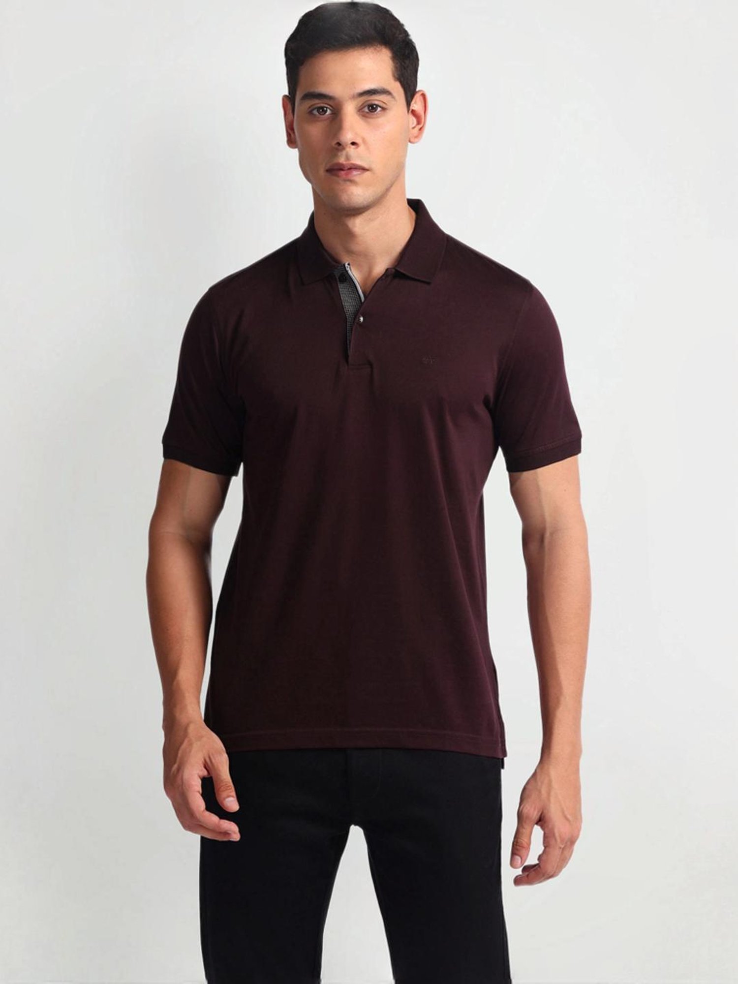 Arrow Red Regular Fit Printed Polo T-Shirt