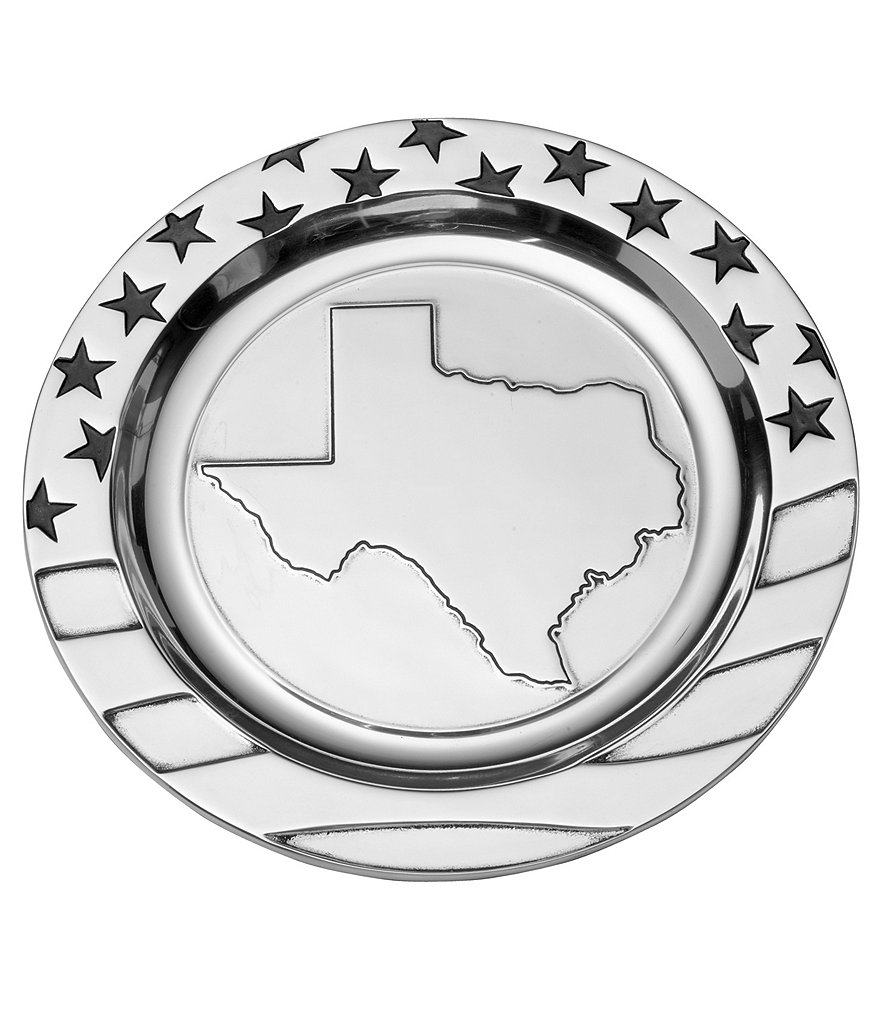 Wilton Armetale Texas Stars and Stripes Large Round Tray