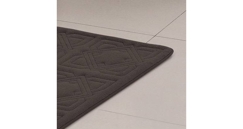 3pc Memory Foam Embossed Rug Black - VCNY