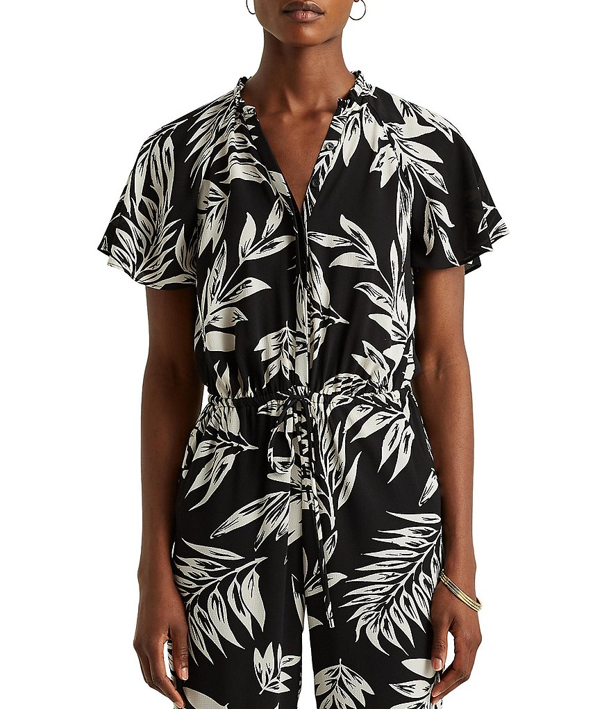 Tahari ASL Sequin Long Sleeve Crepe Jumpsuit