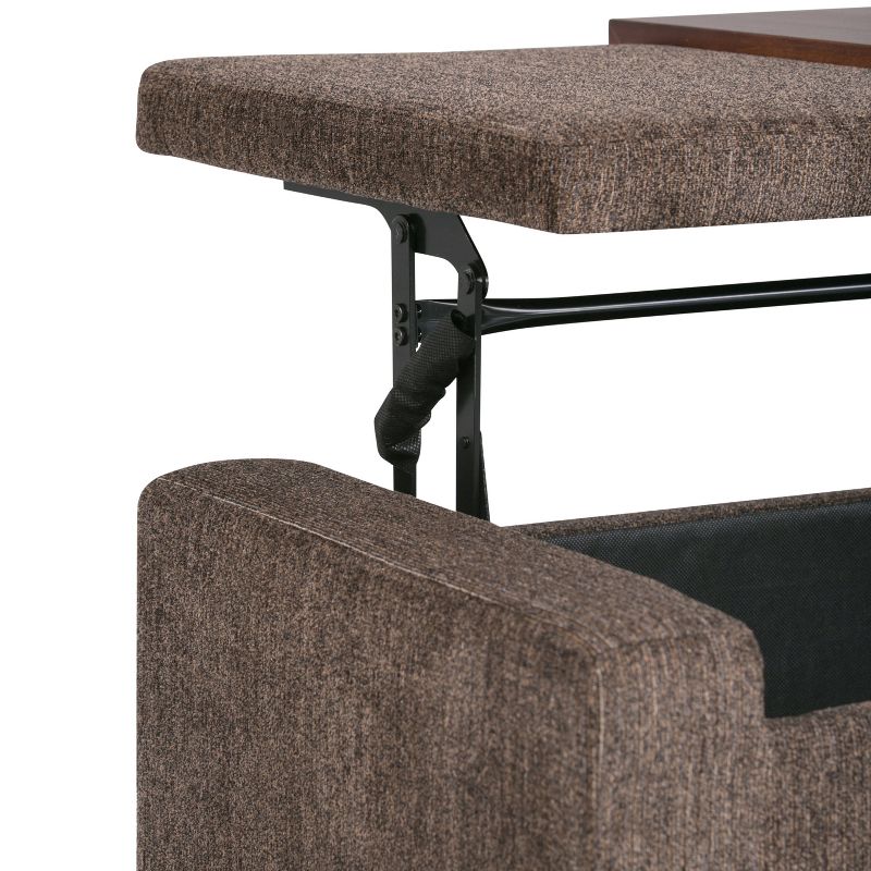 42" Crosby Lift Top Storage Ottoman Deep Umber Brown Fabric - WyndenHall