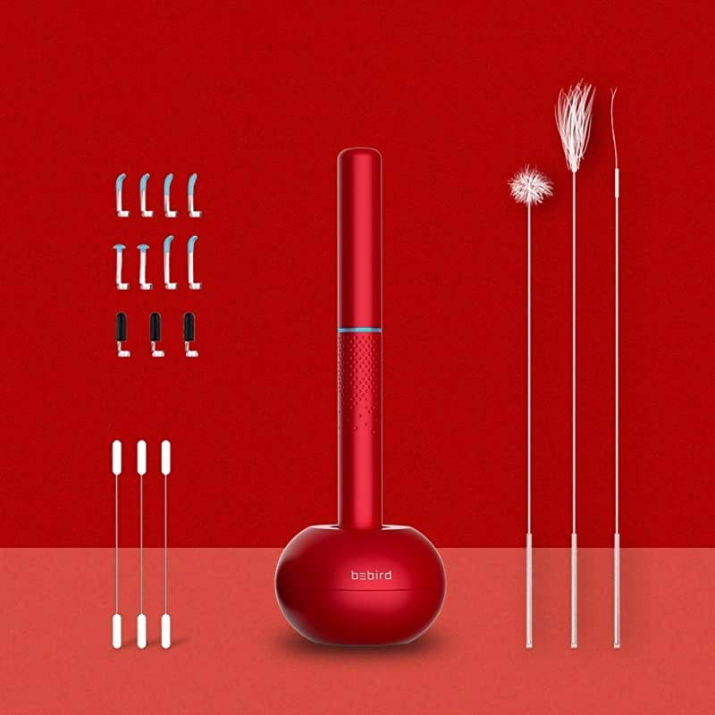 M9 Pro Otoscope Smart Visual Ear Cleaning Stick with 1080P HD Digital Endoscope for Earwax Cleaning Received A 4axis Intelligent Gyroscope Red
