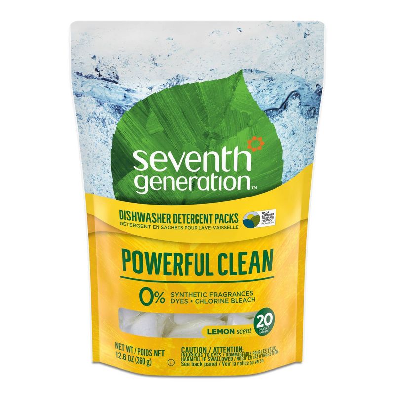 Seventh Generation Auto Dish Detergent Packs - Lemon - 20ct
