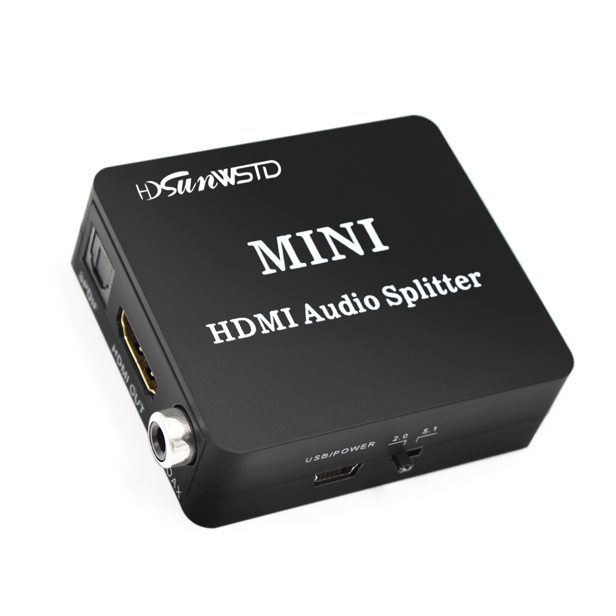 HDMI to HDMI Optical TOSLINK SPDIF + 3.5mm Stereo Audio Extractor Converter HDMI Audio Splitter Adapter - HDMI Input, HDMI + Digital Analog Audio Output 1080P