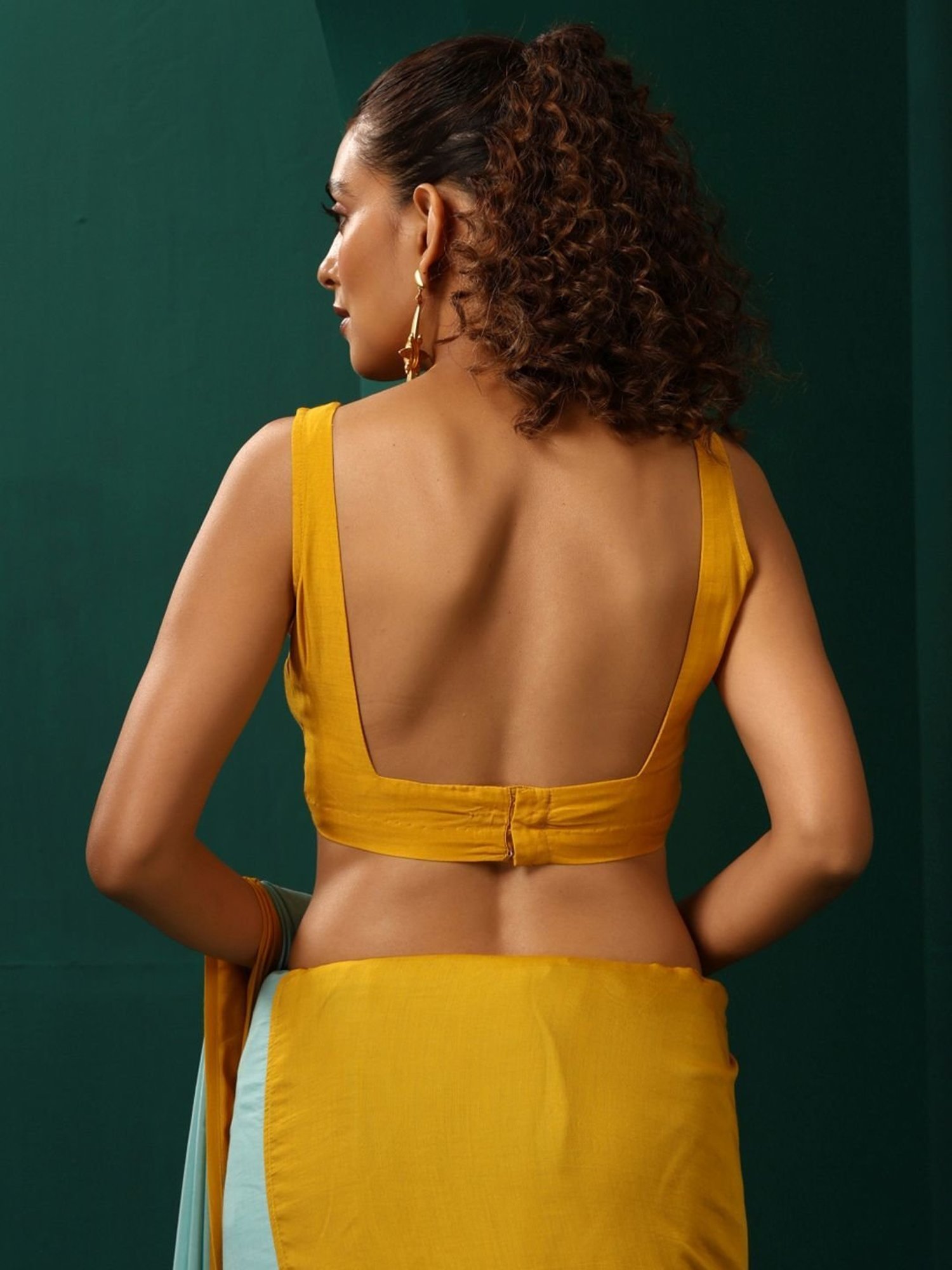 true Browns Yellow Sleeveless Blouse