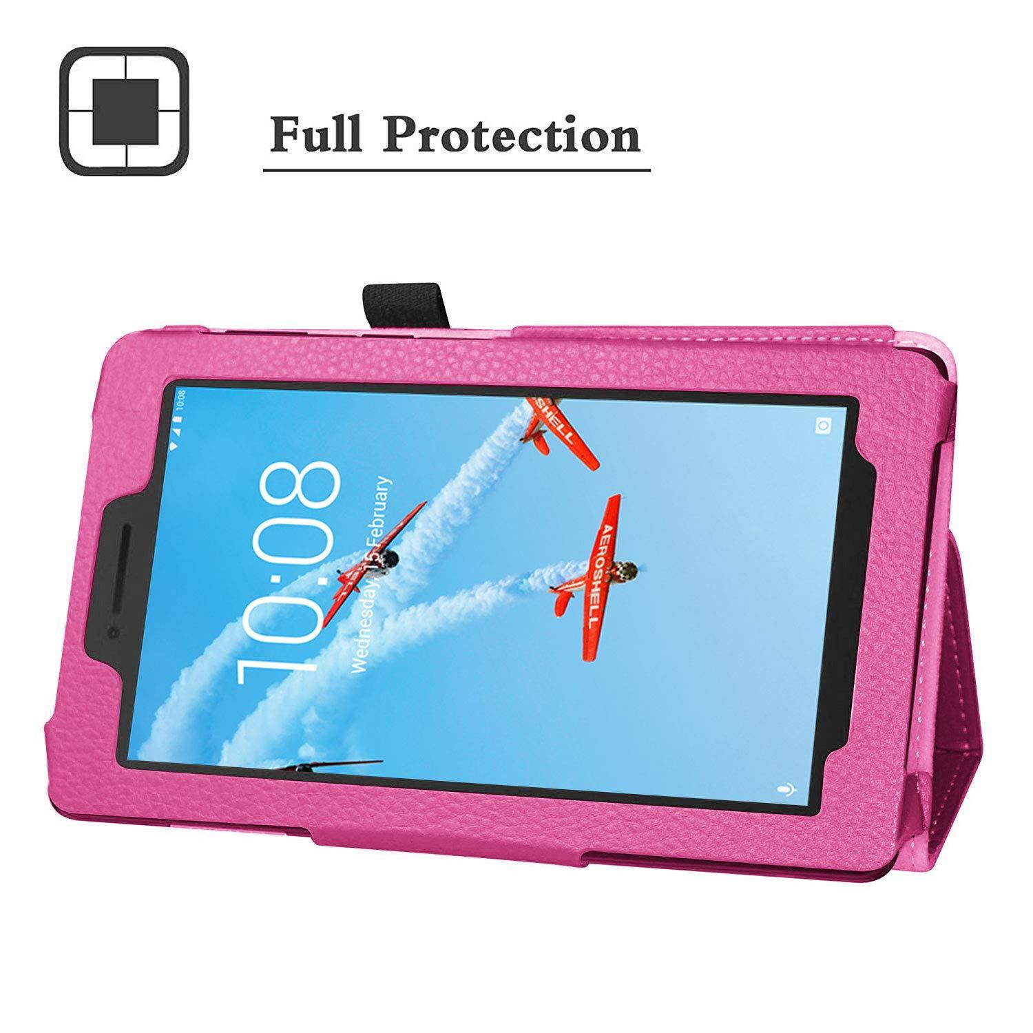 Lenovo Tab E8 Case, EpicGadget Lightweight Cover Folio PU Leather Folding Stand Case for Lenovo E8 8 Inch Tablet 2018 (Pink)
