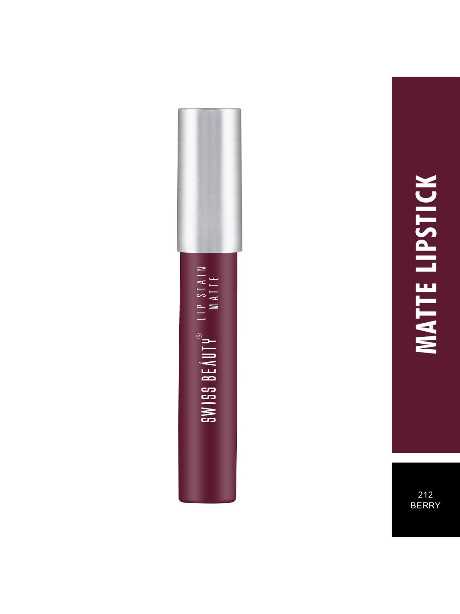 SWISS BEAUTY Lip Stain Matte Lipstick Berry - 3.4 gm